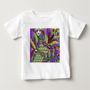 Psychedelische Mardi-Gras-Federmasken Baby T-shirt