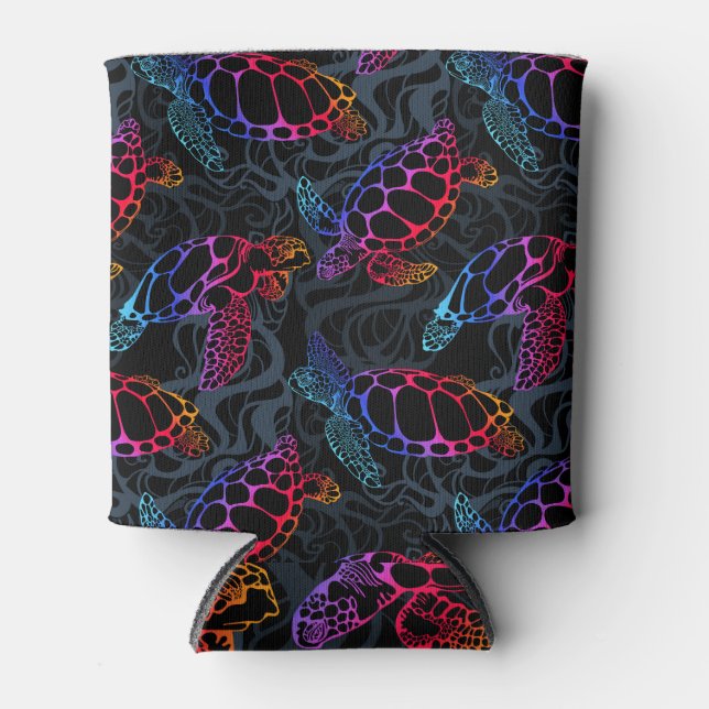 Psychedelische Meeresschildkröte: Boho Ocean Dosenkühler (Vorderseite)