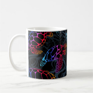 Psychedelische Meeresschildkröte: Boho-Ozean Kaffeetasse