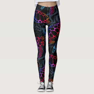 Psychedelische Meeresschildkröte: Boho-Ozean Leggings