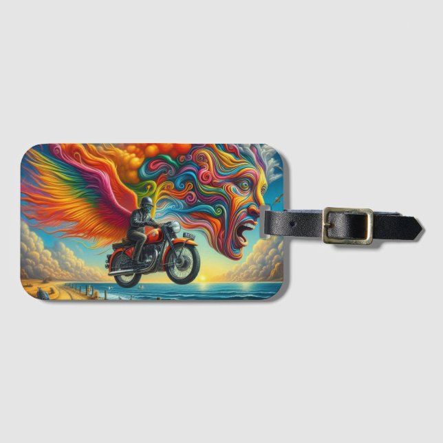 Psychedelische Motorrad-Dreamscape Gepäckanhänger (Vorderseite (Horizontal))