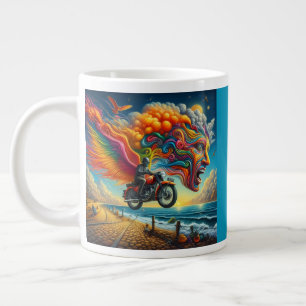 Psychedelische Motorrad-Dreamscape Jumbo-Tasse