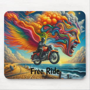 Psychedelische Motorrad-Dreamscape Mousepad