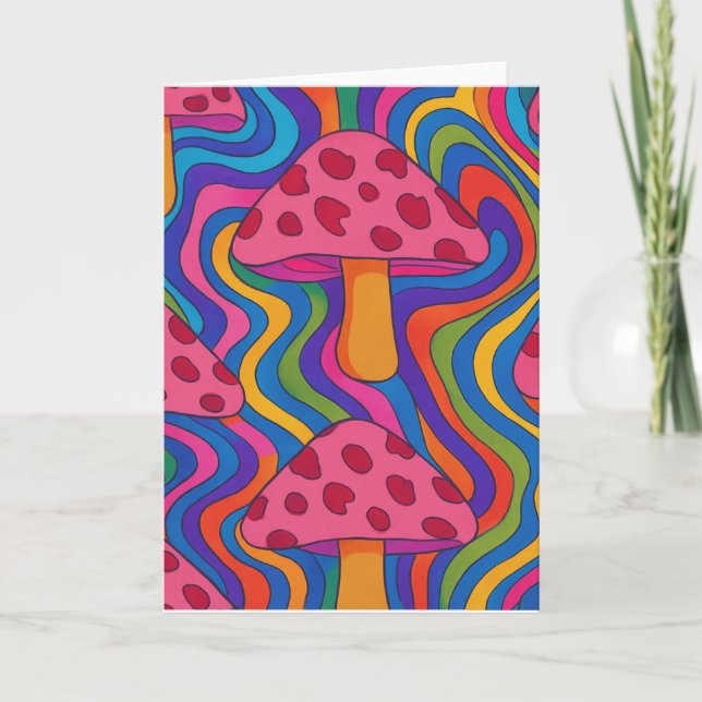 Psychedelische Mushroom-Faltenkarte Karte (Vorderseite)