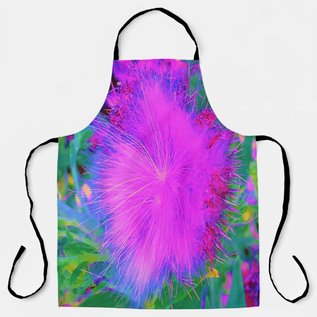 Psychedelische Natur Ultra-Violet Lila Milkweed Schürze (Vorderseite)