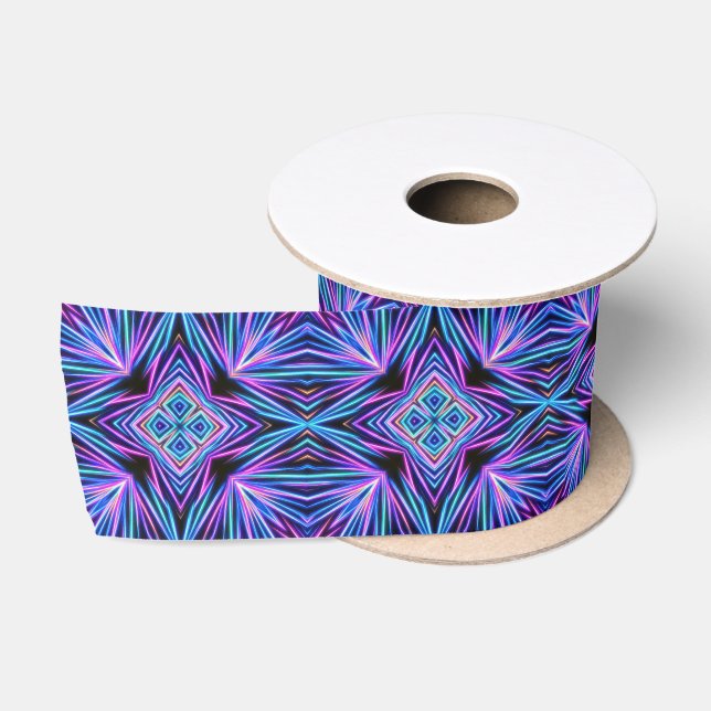 Psychedelische Neon-Abstract-Explosion Satinband (Spule)