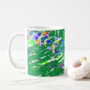 Psychedelische Neon-Abstrakte-Kaleidoskop-Kunst Kaffeetasse