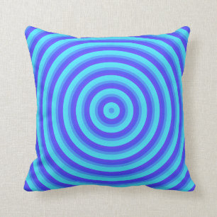 Psychedelische Neon Blue Circles Kissen