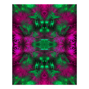Psychedelische Neon-Energie-Fraktal-Kunst Poster