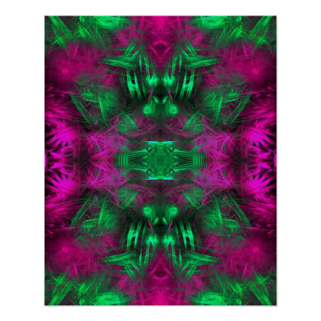 Psychedelische Neon-Energie-Fraktal-Kunst Poster (Vorderseite)
