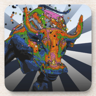 Psychedelische NYC: Das Bull der Wall Street Untersetzer