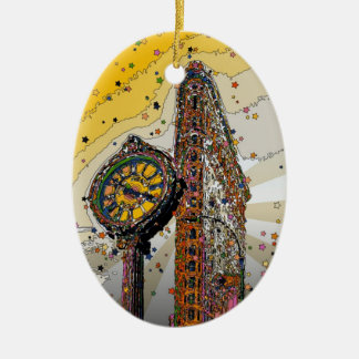 Psychedelische NYC: Flatiron Gebäude & Clock #2A Keramikornament
