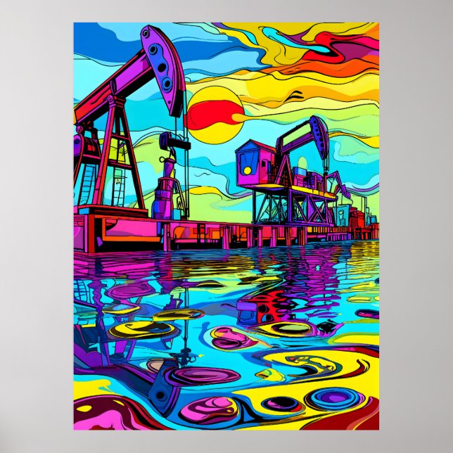 Psychedelische Ölringe: Reflektionen über industri Poster (Vorne)