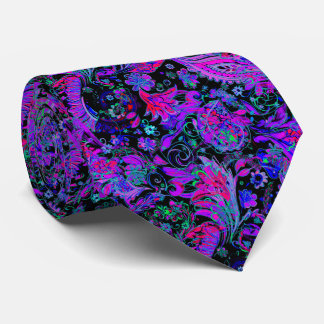 Psychedelische Paisley-Neonfarben-Krawatte Krawatte