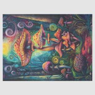 Psychedelische Pilze Decoupage Seidenpapier