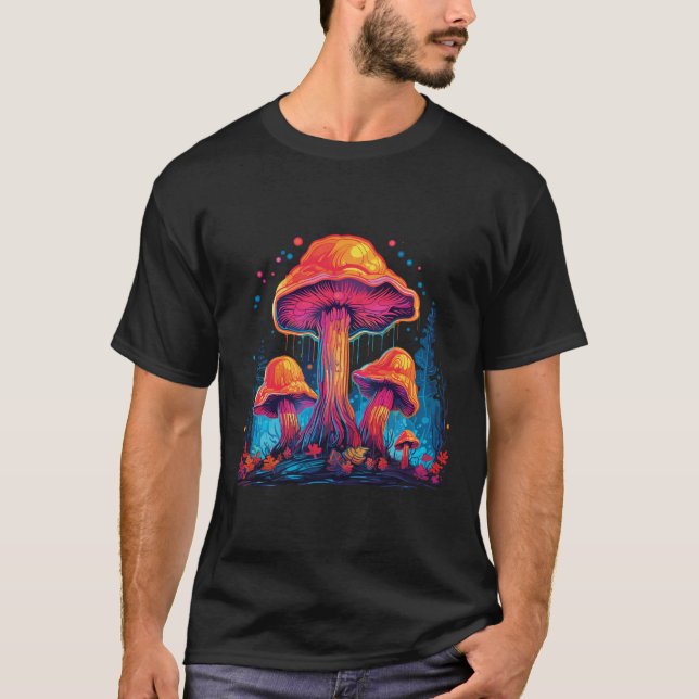 Psychedelische Pilze glühen im Dunklen T - Shirt (Vorderseite)