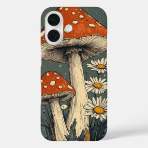 Psychedelische Pilze-Handy-Fall iPhone 16 Hülle