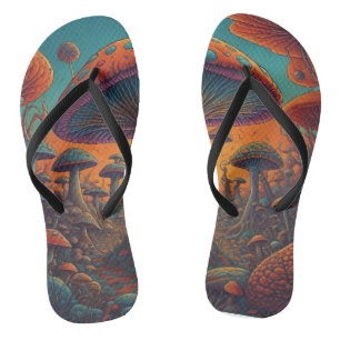 Psychedelische Pilzlandschaft Flip Flops