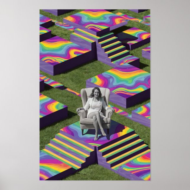 Psychedelische Posterfrau Poster (Vorne)