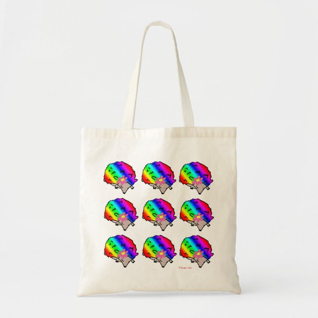 Psychedelische Rainbow Igel Leinwand Shopping Bag Tragetasche (Vorne)