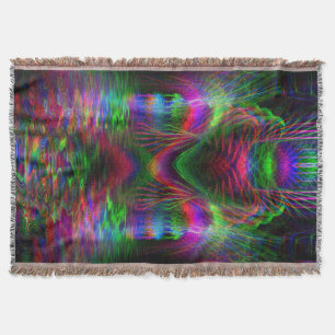 Psychedelische Rainbow-Liebe Heart Woven Throw Bla Decke