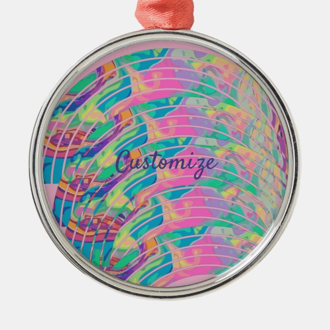 Psychedelische Rainbows Thunder_Cove Metal Ornamen Ornament Aus Metall (Vorne)