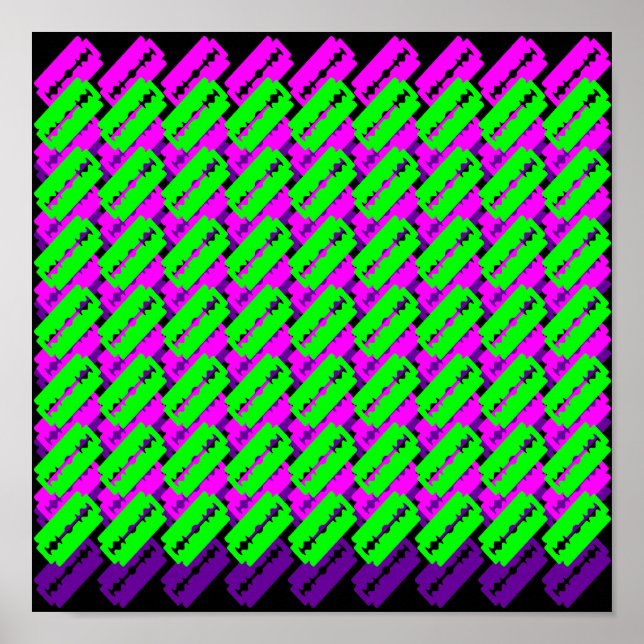 Psychedelische Rasierklingen Poster (Vorne)