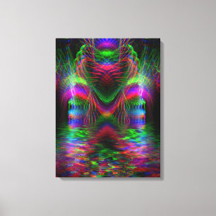 Psychedelische Regenbogen-Liebe Herz-Wrapped Canva Leinwanddruck