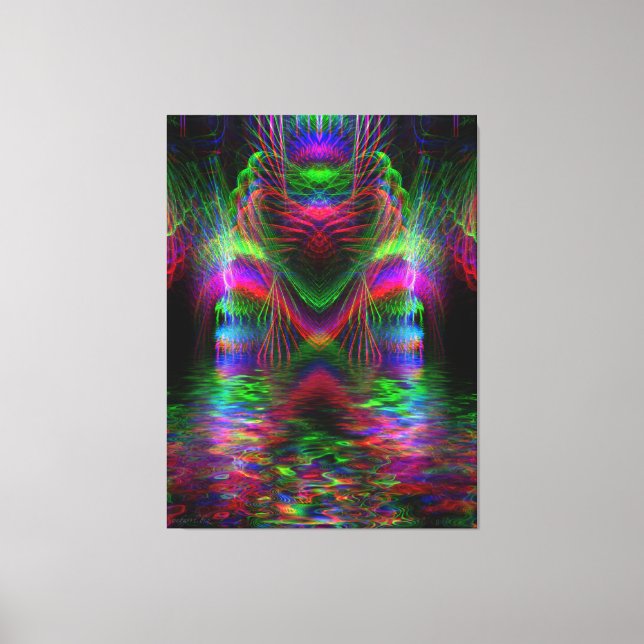 Psychedelische Regenbogen-Liebe Herz-Wrapped Canva Leinwanddruck (Vorderseite)