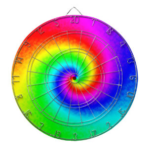 Psychedelische Regenbogen-Spirale der Transformati Dartscheibe