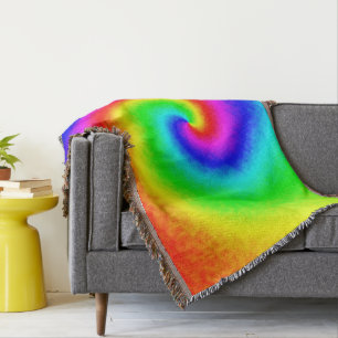 Psychedelische Regenbogen-Spirale der Transformati Decke