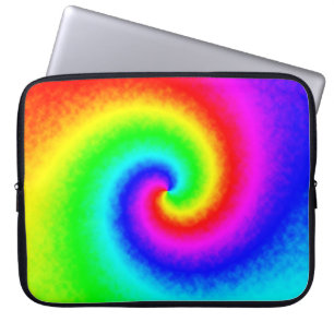 Psychedelische Regenbogen-Spirale der Transformati Laptopschutzhülle