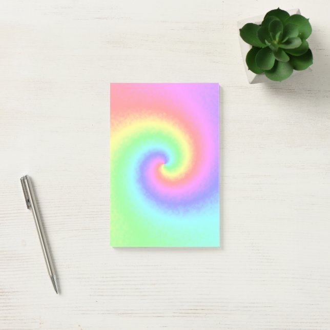Psychedelische Regenbogen-Spirale der Transformati Post-it Klebezettel (Büro)