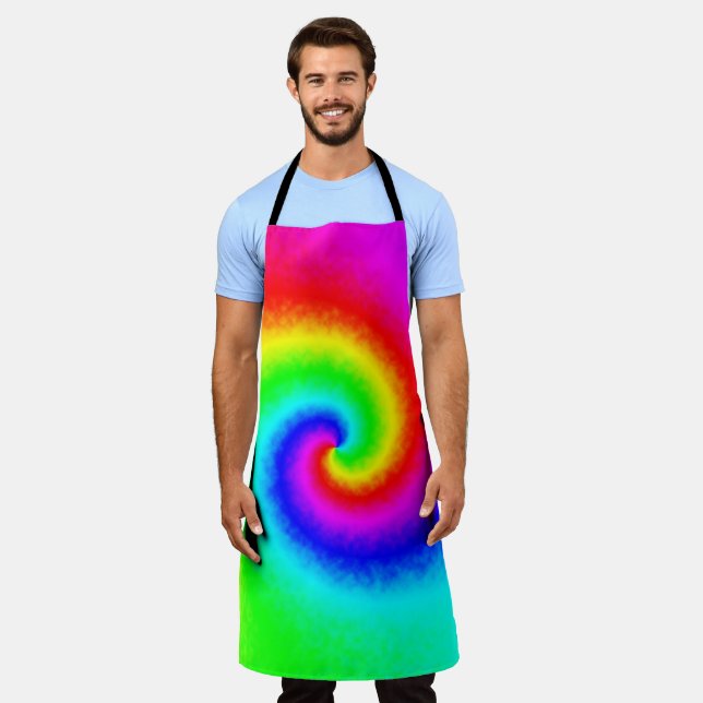 Psychedelische Regenbogen-Spirale der Transformati Schürze (Getragen)