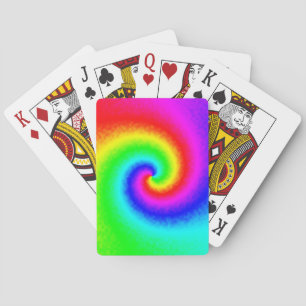 Psychedelische Regenbogen-Spirale der Transformati Spielkarten