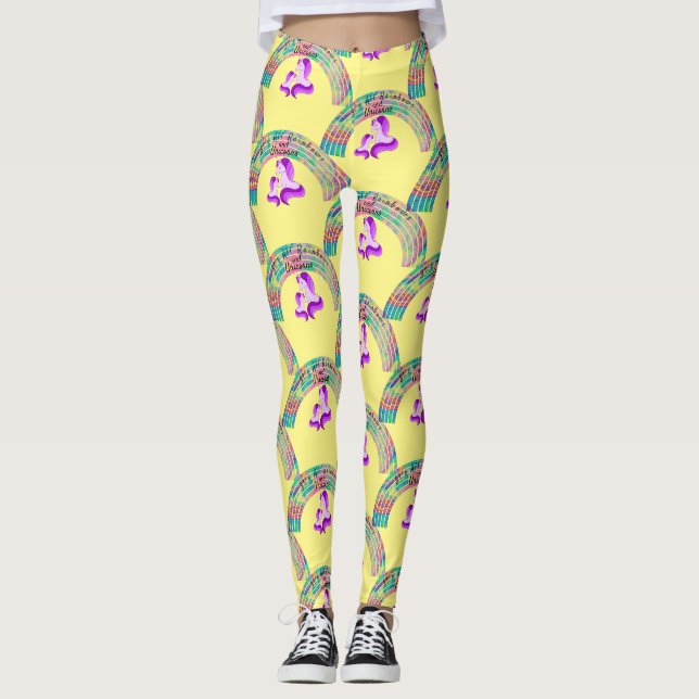 Psychedelische Regenbogen und Einhörner Thunder_Co Leggings (Vorderseite)