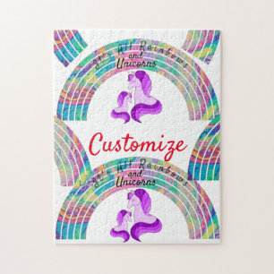 Psychedelische Regenbogen und Einhörner Thunder_Co Puzzle