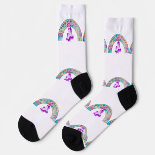 Psychedelische Regenbögen und Einhörner Thunder_Co Socken
