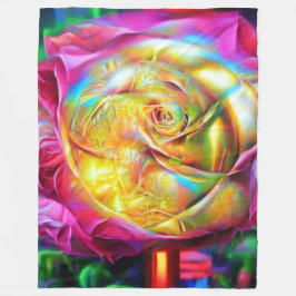 Psychedelische RegenbogenRose Fleecedecke