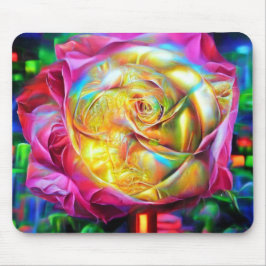 Psychedelische RegenbogenRose Mousepad