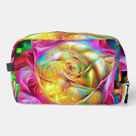 Psychedelische RegenbogenRose Waschbeutel