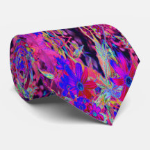 Psychedelische Retro-Crimson- und Magenta-Wildblum