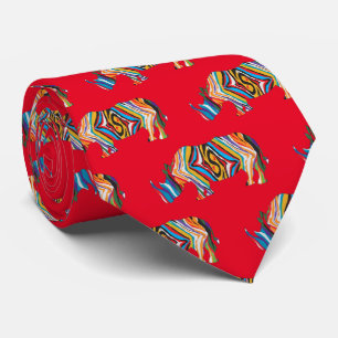 Psychedelische Rhinozeros Krawatte
