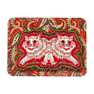 Psychedelische Rote Katzen (von Louis Wain) Magnet
