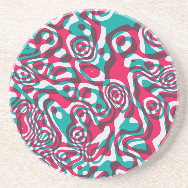 Psychedelische Säure Nahtlos Funky Hintergrund. Getränkeuntersetzer (Vorne)