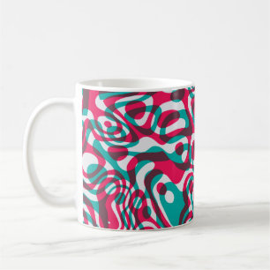 Psychedelische Säure Nahtlos Funky Hintergrund. Kaffeetasse