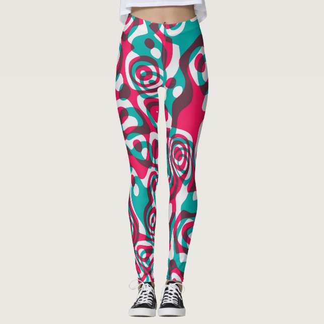 Psychedelische Säure Nahtlos Funky Hintergrund. Leggings (Vorderseite)