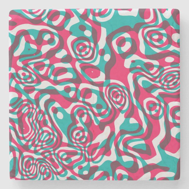 Psychedelische Säure Nahtlos Funky Hintergrund. Steinuntersetzer (Vorderseite)