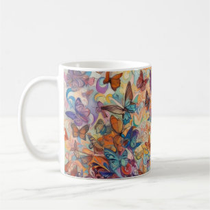 Psychedelische Schmetterlinge Blume farbenfroh ene Kaffeetasse