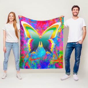 Psychedelische Schmetterlinge Fleece Blanket